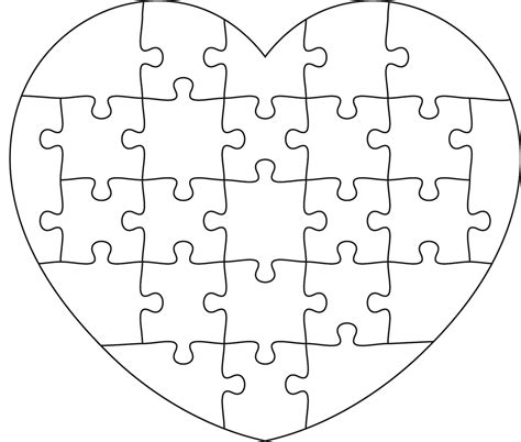 Heart Shaped Puzzle Template